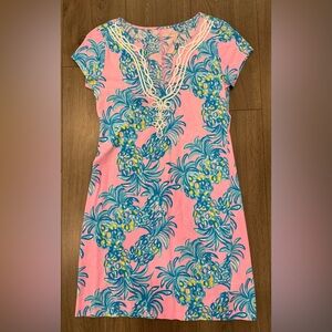 Lilly Pulitzer Size Small Cap Sleeve V Neck Cotton Dress